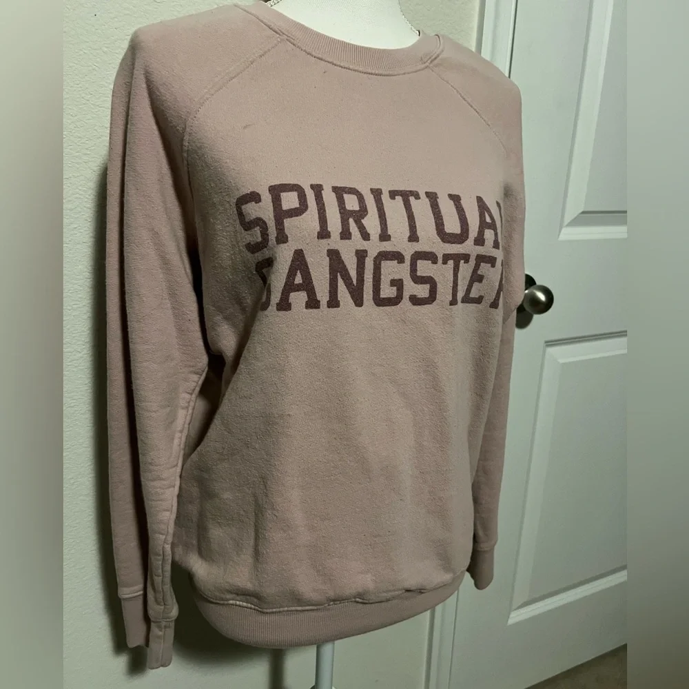Spiritual Gangster | Pink Mauve Cotton Crew Neck Sweatshirt